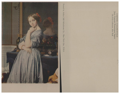 Kunstpostkarte INGRES Comtesse D'Haussonville Frick Collection NY Kunst Vintage