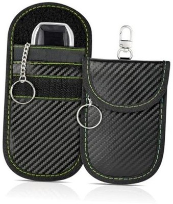 Faraday bag for key Blocker Bags 2-Pack - Anti-Theft Dual-Layer RFID Dark Black