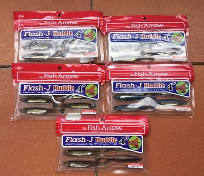 Fish Arrow Flash J Huddle 4'' 9cm Set - 5x6 Gummifisch Finesse Softbait Barsch