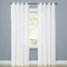 Threshold White Modern Slub Single Light Filtering Curtain Panel 54" x 95"