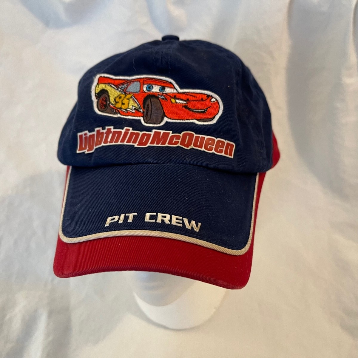 Lightning McQueen Cars Movie Pit Crew Strapback Hat Cap Pixar Disney Store