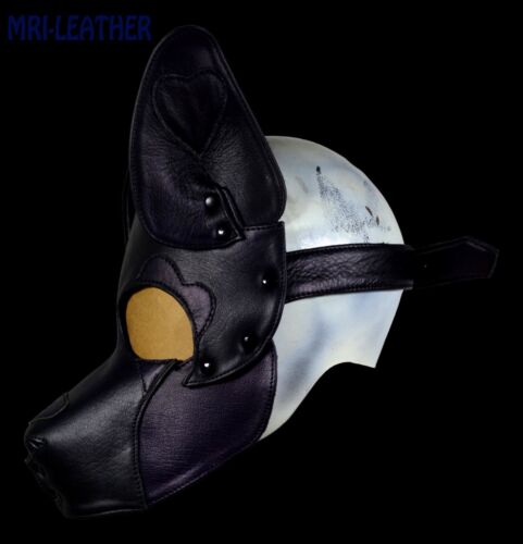 Leder Welpenmaske, Cosplay Hundekopf, Maske, Welpenspielparty, verstellbar, Welpenspiel - Bild 7 von 16