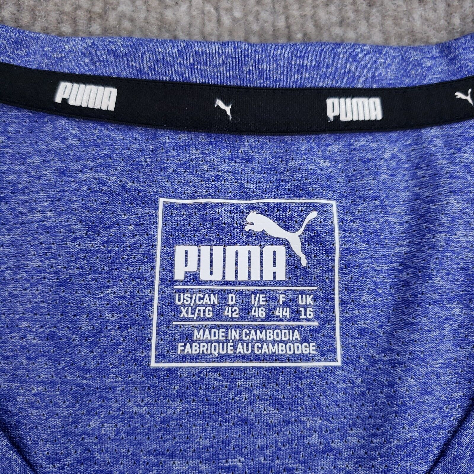 Purple Puma V-Neck Sleeve Short T-Shirt Active Wicking eBay Womens XL Heather |