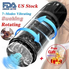 Male Masturbaters Automatic HandsFree Rotating Cup Thrusting Stroker Men Sex Toy
