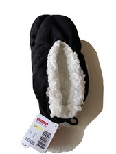 Ladies' Black Cozy Fleece Slipper Socks  One Size