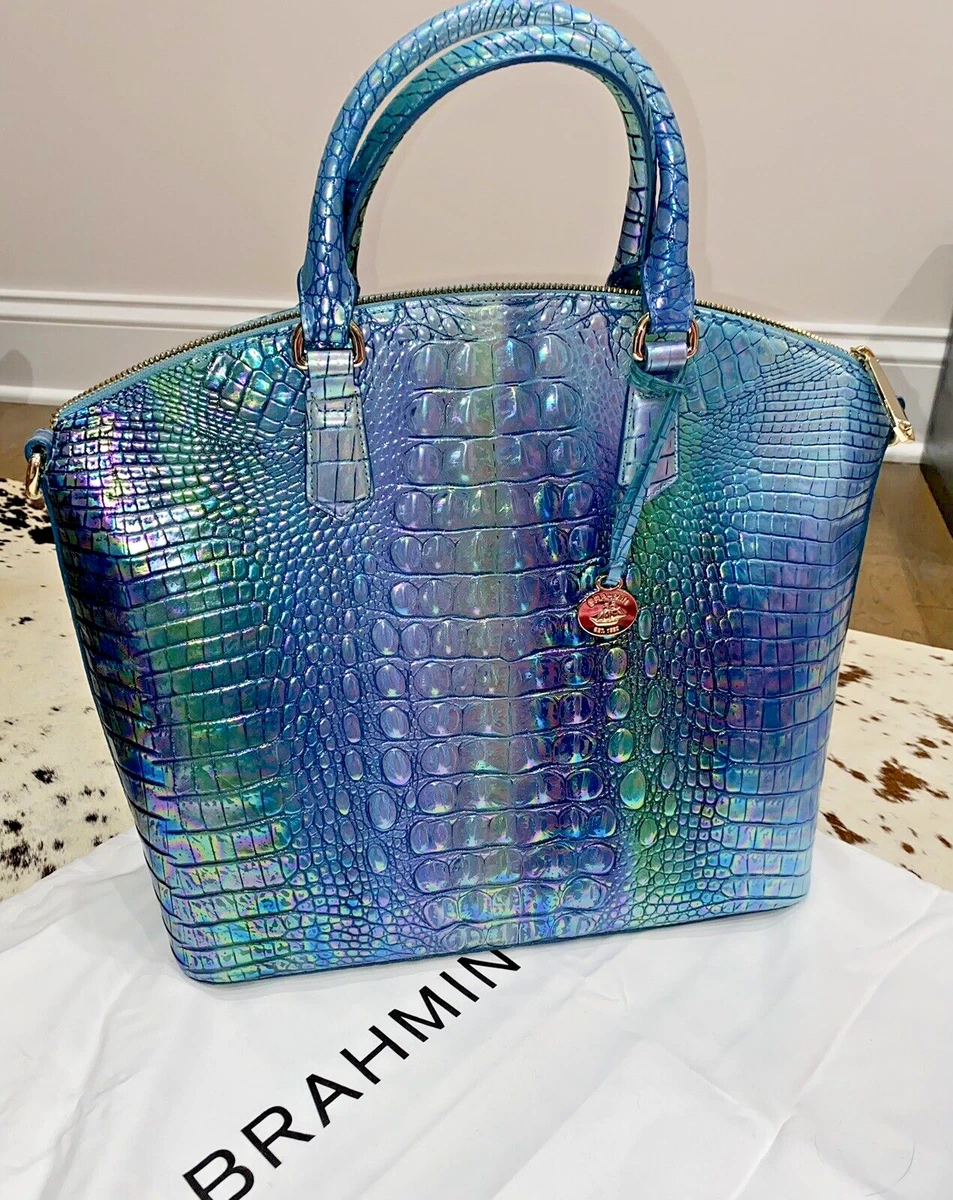 SALE BRAHMIN Blue Topaz Duxbury Handbag Purse Blue Green Purple