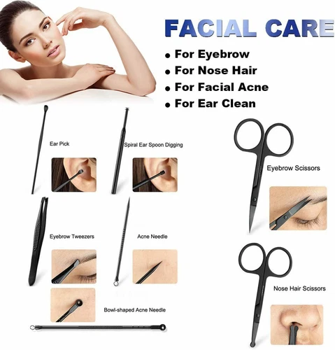 18Pieces Manicure Nail Clippers Grooming Kit Cuticle Remover Pedicure Care Tool - Picture 4 of 11