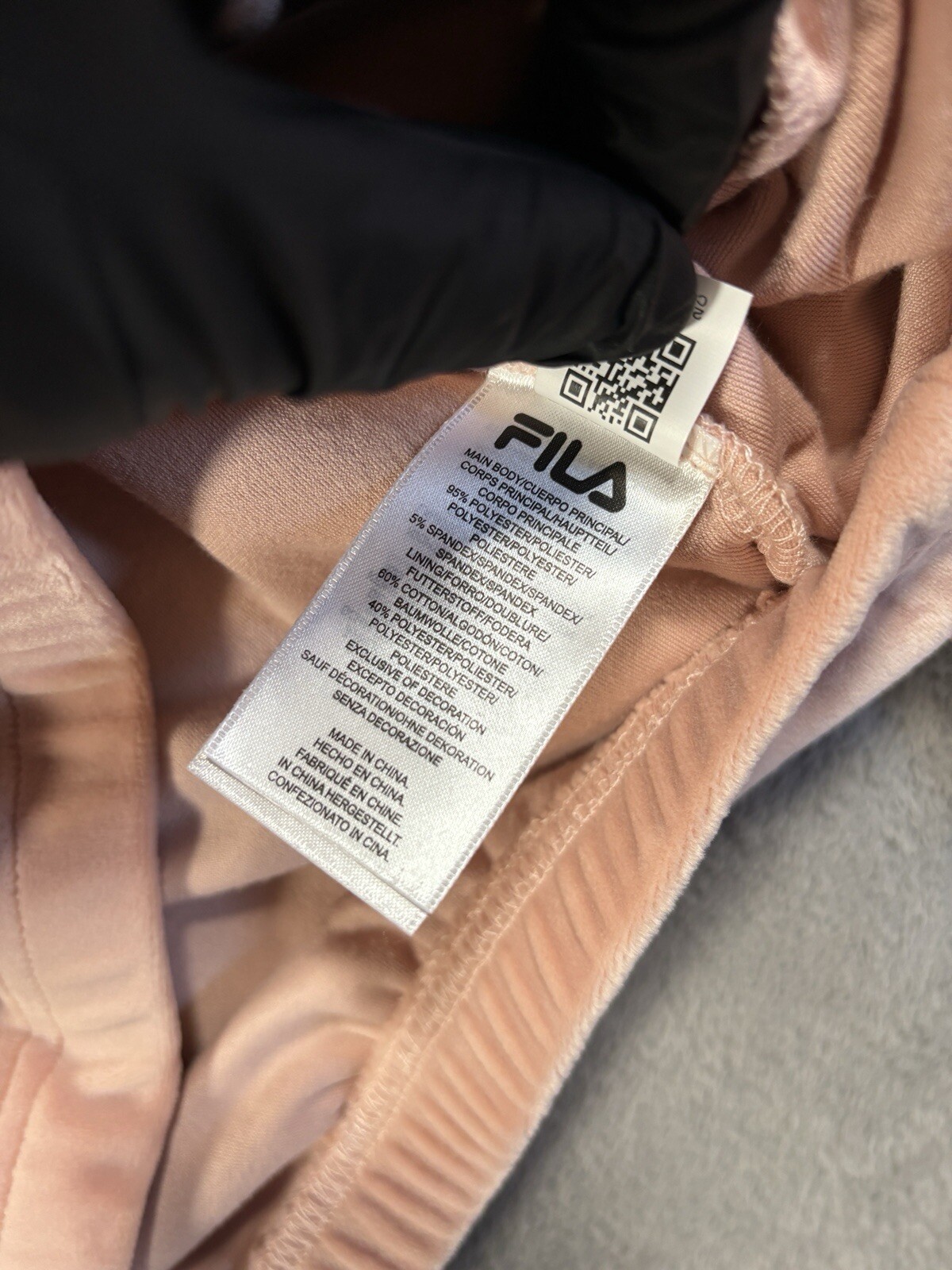 Fila giacca velluto donna media rosa perla full zip cappuccio pile abbigliamento attivo