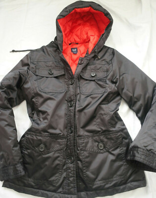 GAP Daunenjacke,Gr. M,schwarz mit rotem Futter,GAP,Kaputzenjacke,Steppjacke