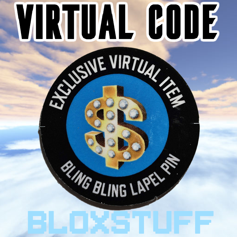 Bling Bling Lapel Pin ROBLOX - Virtual Toy Code Sent in Inbox