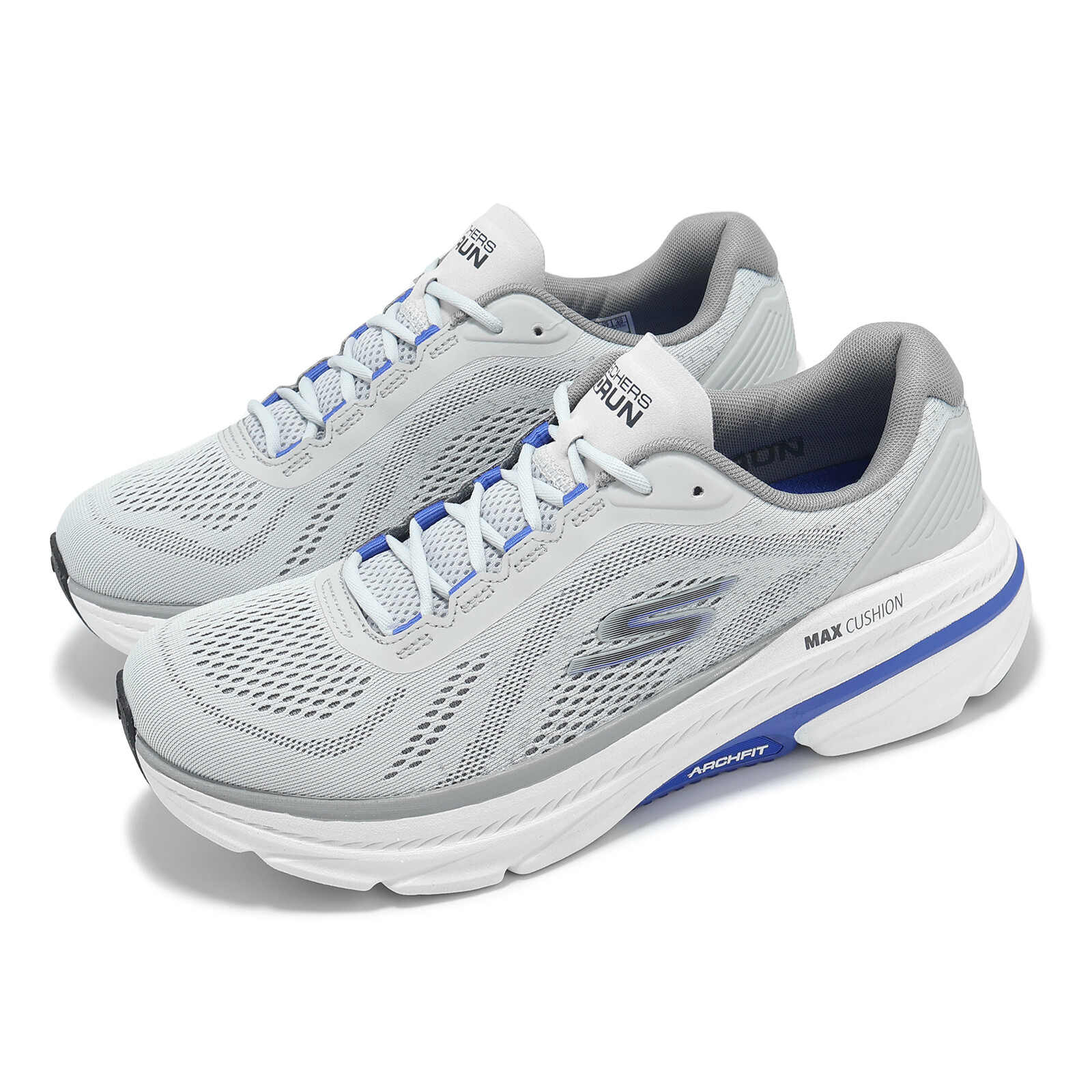 Мужские дорожные кроссовки Skechers Max Cushioning Arch Fit 20 серо-синего цвета 220581-GYBL 26690₽