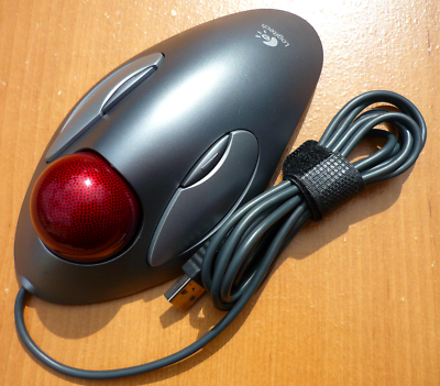 Logitech T-BC21 Trackman Marble Mouse Silver #1 - Cleaned & Tested