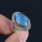Labradorite Gemstone Solid 925 Sterling Silver Eye Shape Ring For Women SC-99