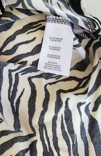Jones Wear Women's Animal Print Lightweight Blouse Top Size Large Black/Beige - Picture 6 of 6
