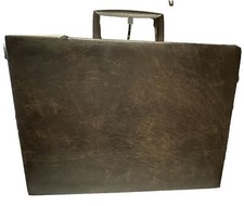 Vtg BMI Cassette Tape Holder Briefcase Carry Case 30 Slots Brown Faux Leather