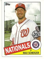  2020 TOPPS BASEBALL - MAX SCHERZER - 1985 35th ANNIVERSARY - #100 - NATIONALS