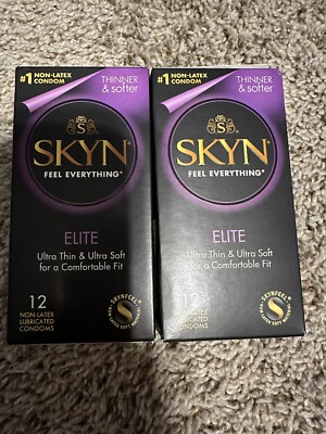 Skyn Elite Non-Latex Lubricated Condoms, 12ct X 2PACK 24 total Exp 01/28