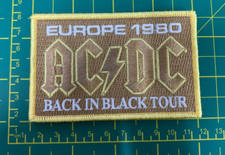 AC/DC Back In Black Europe 1980 Logo Sew Or Iron On Patch Officially Licensed
