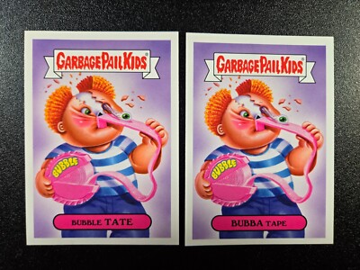 Hubba Bubba Bubble Gum Bubble Tape 1990s Spoof 2 Card Set Garbage Pail Kids