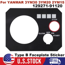 For YANMAR INSTRUMENT PANEL 3YM30 3YM20 2YM15 Type B FACEPLATE 129271-91120