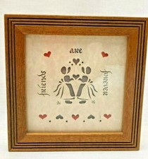 Scherenschnitte Folk Art Friends Are Forever Wood Framed