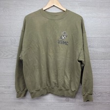 MJ Soffe United States Marine Corps USMC Green Sweatshirt Medium