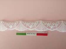 BALZA PIZZO SU TULLE HCM 2.5. COLORE BIANCO. MADE IN ITALY