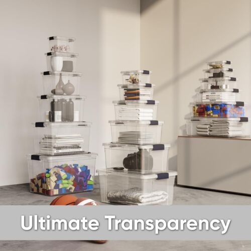 Superio Clear Storage Bins with Lids, 8 Pack- Plastic Storage Boxes - 8.7 Quart - Picture 6 of 6