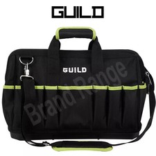 Guild 18-inch Tool Bag With Heavy Duty Waterproof Plastic Bottom. - Black/Green