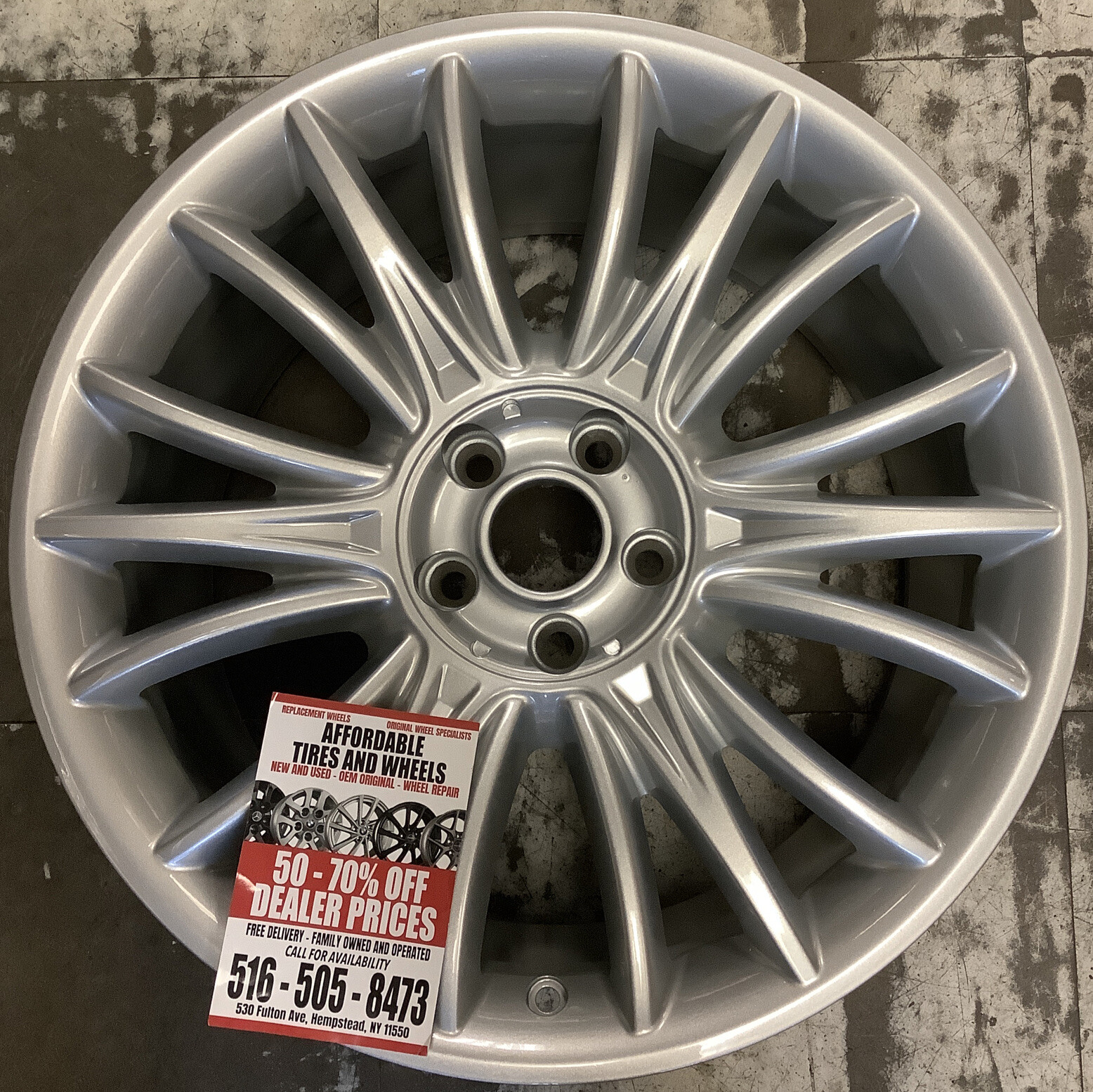 Maserati Quattroporte 2014 96688 aluminum OEM wheel rim 19 x 10 Rear Silver