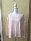 Nwt Kenar Women's Light Pink Mixed Media Long Sleeve Scoop Neck Top Size S