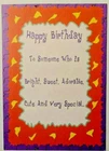 1 Birthday Greeting Card/Envelope Humorous Bright Sweet Adorable Cute Special Me