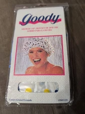 Vintage Goody Large Shower Bonnet Cap Polka Dot Vinyl 1995 New Old Stock sealed