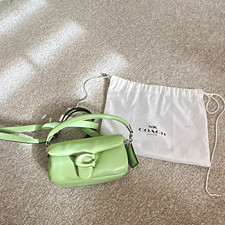 Coach Tabby Small Green Leather Top Handle Shoulder Bag Detachable Strap