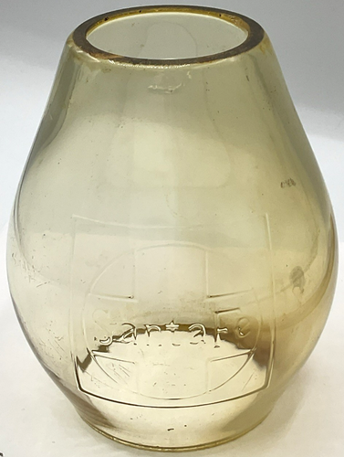 Santa Fe Railroad Embossed Logo Lantern Globe Glass CNX 5 3/8 Inches Tall Yellow - Afbeelding 1 van 16