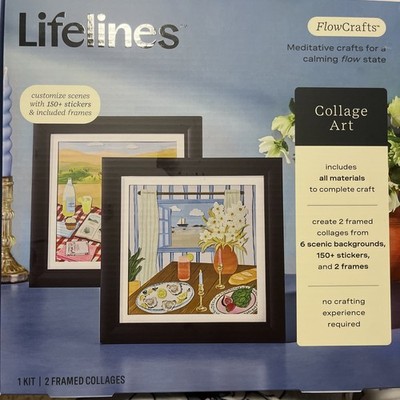 Lifelines FlowCrafts, Collage Art Kit - 150 + Stickers 2 Frames Meditative 