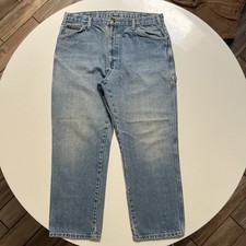 Vintage Dickies Jeans Mens 34x34 Blue Denim Baggy Skater Faded