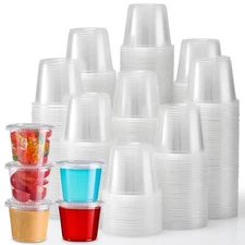 Portion Cups With Lids, 240 Sets - 5.5 oz Airtight, Stackable Souffle Cups, S...