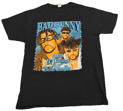 Bad Bunny Shirt Mens M Medium Black 2022 El Ultimo Tour Del Mundo Concert Tour