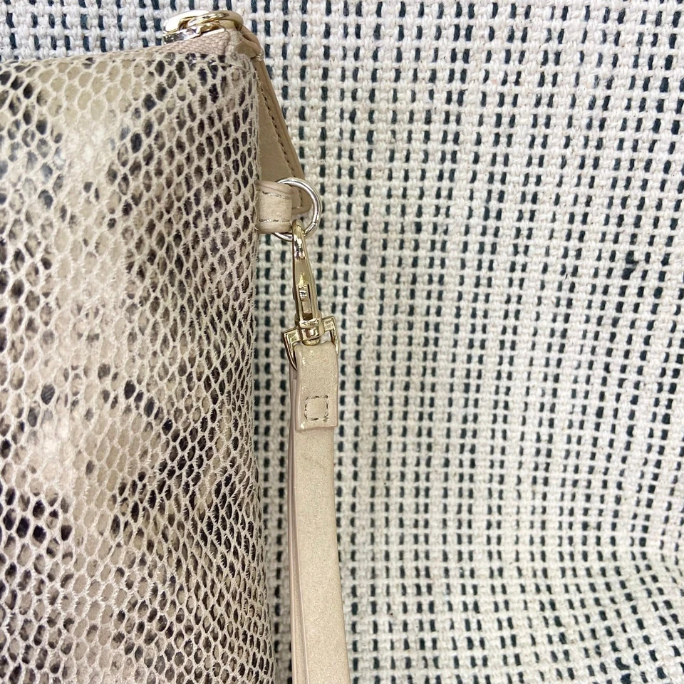 Antiguo bolso sin asas azul marino con estampado de piel de serpiente con cremallera correa de muñeca noche fiesta Foto 3 de 4