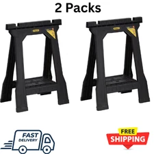 NEW Durable Folding Sawhorse (2 Pack) Durable Plastic Stand Holder Tool 22 in.