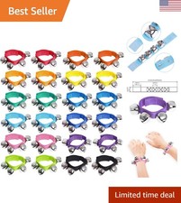 Vibrant 12 Color Jingle Bells Wrist Bands - 24 Pcs for Party Fun  Education