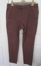 Brunello Cucinelli Men's Purple Cotton Chino Trousers Zipper Cargo Sz 54 / US 38