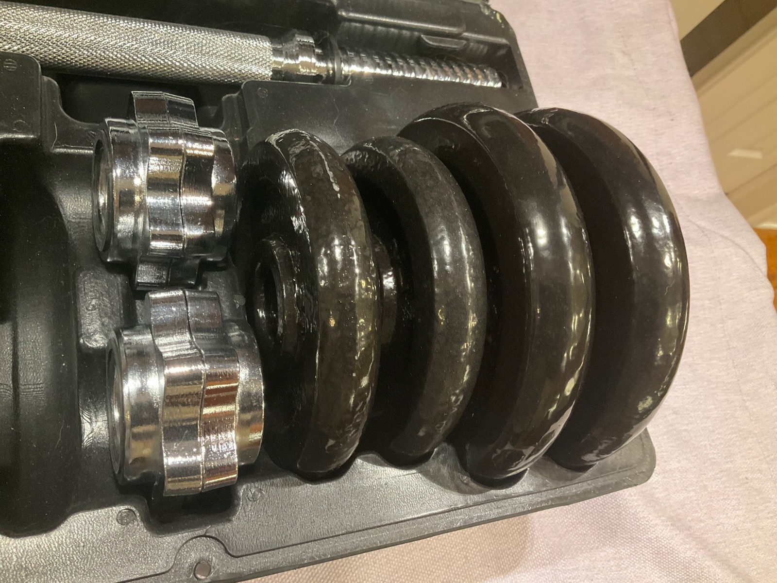 CAP Barbell 30 Pound adjustable Cast iron Dumbbell set with case