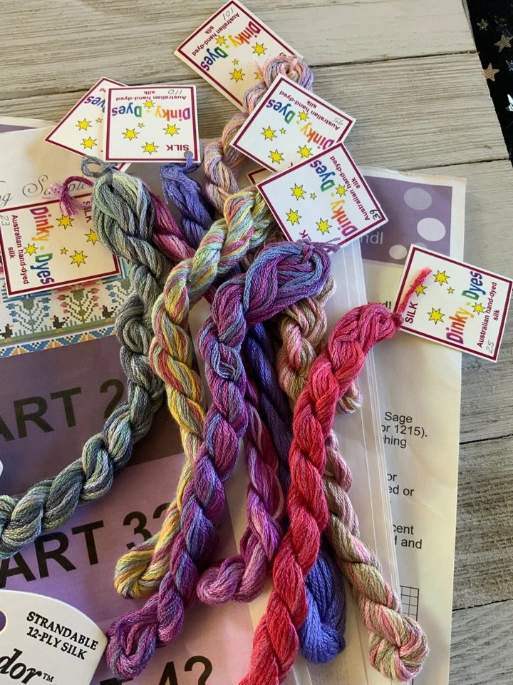 Lot of 9 Splendor, 8 Dinky Dyes, Long Dog 18th Century Band Sampler Cross Stitch - Image 3 of 4