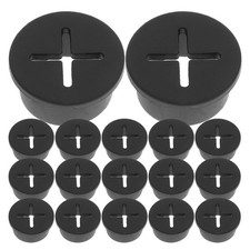 20Pcs Black Rubber Grommet Kit Reusable Cord Hole Covers for Furniture and Desk