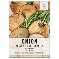 Onion Seeds for Planting Yellow Sweet Spanish Long Day Onions - Non-GMO Heirl...