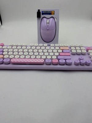 Geezer Zero Purple Cat Themed Wireless Keyboard & Mouse
