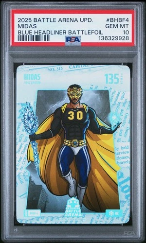 2025 BO JACKSON BATTLE ARENA UPDATE BLUE HEADLINER BATTLEFOIL MIDAS PSA 10