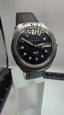 Rare Vintage  citizen 4-526970 Seven Star 21 Jewels With Leather Strap .[read]